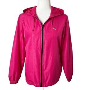 Everlast Women's Track Jacket M Hot Pink Zip Up Hooded Windbreaker Lightweight